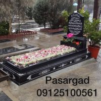 سنگ قبر مرمر سبز دوپله گرانیت مشکی کد 317